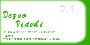 dezso videki business card